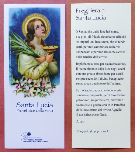 Santino holy card - santa, lucia