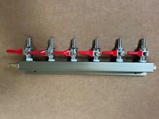 Gas Manifold 6-Way 1/4"