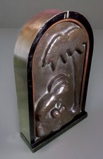 ? Icona in bronzo ? antica ad arcata “ Madonna con Palma”  47x30 cm peso 5,6 kg