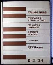 PRONTUARIO TUTTI ACCORDI PER ORGANO, PIANOFORTE E TASTIERE. Chierici. Ricordi.