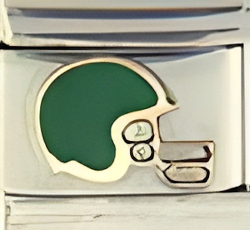 Casco calcio verde smaltato