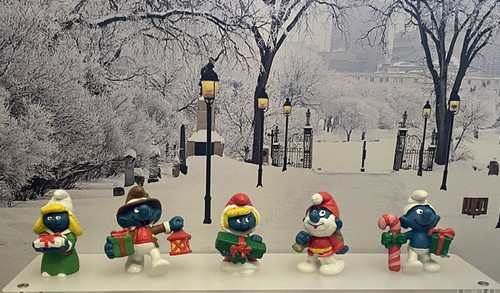 Set puffi natalizi natale - set,