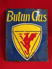 CARTELLO VINTAGE LATTA LAMIERA  MODERNARIATO METAL INDUSTRIAL  BUTAN GAS INSEGNA