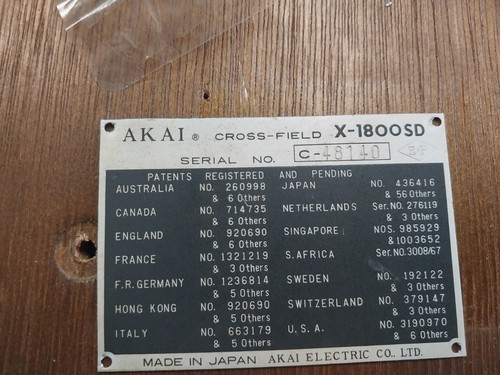Akai 1800sd targa - dati., hai