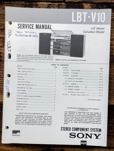 Sony lbt v10 - lbt-v10, stereo