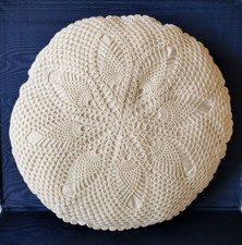 Cuscino VINTAGE lavorato a mano all'uncinetto - Diametro cm 36