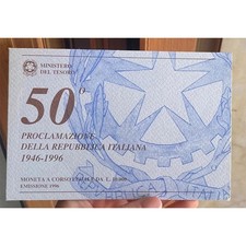 PROCLAMAZIONE REPUBBLICA ITALIANA 10000 LIRE 1996 ARGENTO SILVER UNC IN FOLDER