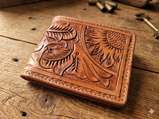Portafoglio bifold in vera