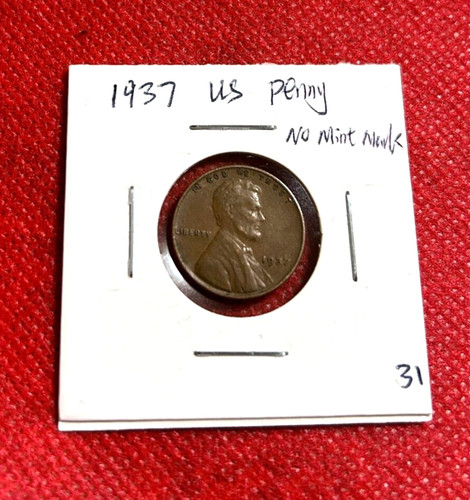 1937 penny moneta senza - us,