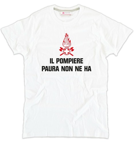 Shirt bianca pompiere - t-shirt, il