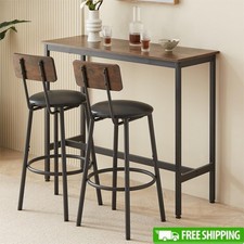 Set tavolo da pranzo bar 3 pezzi stile minimalista sgabello poggiapiedi PU seduta morbida nuovo