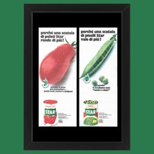 Anni ' 70  * Set 2 Pubblicità Originale "Star, Pomodori Pelati - Piselli" Cornic