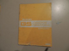 Service manual addendum SUZUKI GS 450 L 1980 manuale officina complemento
