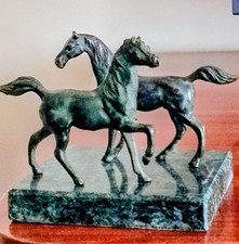  Coppia Di Cavalli In Bronzo