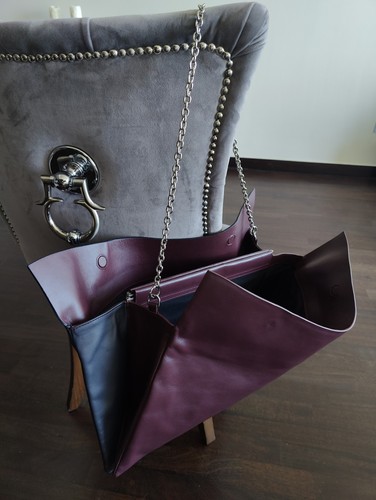 Borsa zara pelle contrasto - pelle,