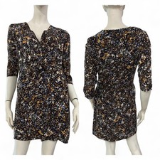 MAJE Vestito abito bianco blu marroncino fantasia maculata leopardata Tg 3