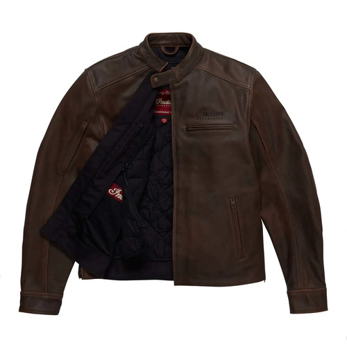 Giacca pelle moto indiana