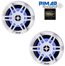 COPPIA CASSE MARINE NAUTICHE 150W LED BLU PER BARCA GOMMONE ALTOPARLANTI NAUTICA