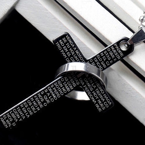 Croce pendente collana blu - croce,