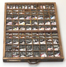 PRL) ANTICO CASSETTO COMPLETO TIPOGRAFIA CARATTERI INK ANTIQUE LETTERPRESS SET