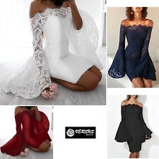 Vestito Donna Mini in Pizzo Manica Larga Woman Lace Dress 110410B