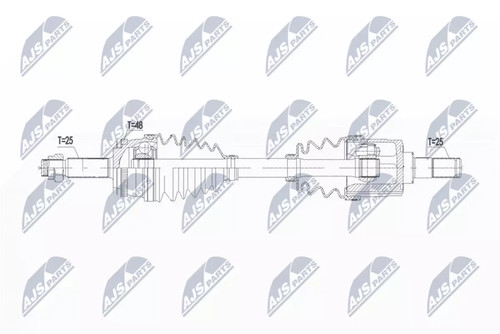 Semiasse nty 634mm - nty,