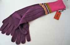 Missoni For Target Rare Long Purple Pink Green Knit Striped Knit Gloves One Size
