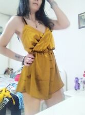 Tutina Intera Playsuit Donna Oro Velluto Ciniglia New Look S