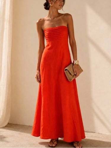 Maxi abito rosso caroline - rosso,