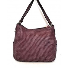 Borsa in pelle intrecciata Vintage Donna Il Borsaro Bordeaux art. V22 001Made in