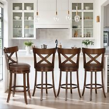 Sgabelli da Bar Girevoli Schienale Alto Altezza Bancone 4/2 Pezzi Legno Sgabelli da Bar Sedia da Pranzo