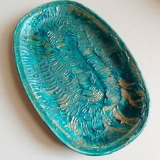 PIATTO ARTIGIANALE 26*16 TOGNANA CENTROTAVOLA SVUOTA TASCHE DECORATIVO