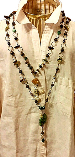 Collana etnica lunga - collana, pendente