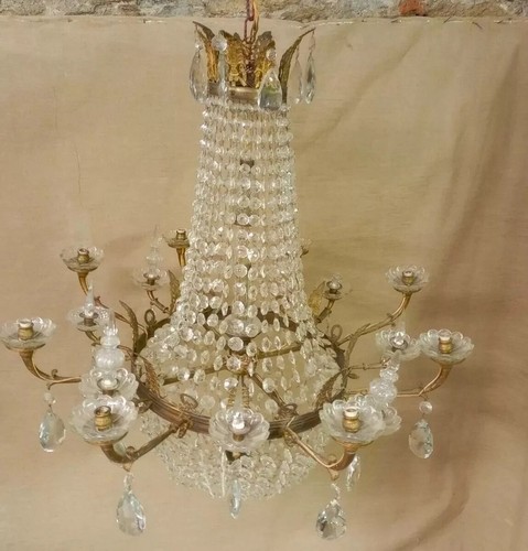 Lampadario antico paniera - lampadario,