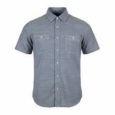 Camicia uomo blu manica corta
