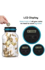 Electronic Digital LCD Coin Counter Counting Jar Money Saving Piggy Bank 1.8L