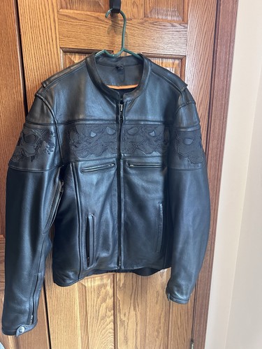 Giacca moto uomo pelle - , nera
