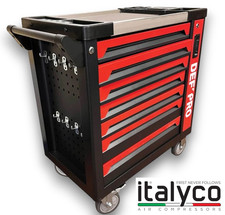 Carrello portautensili PRO 8 cassetti in acciaio con 166 utensili