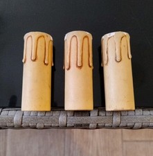 Manicotti originali porta-candela antichi E14 per lampade e lampadari in ottone 