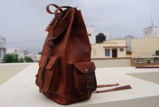 Zaino vintage in vera pelle borsa per laptop marrone borsa vintage fatta a mano