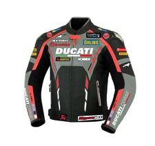 DUCATI CORSE Giacca Moto Pelle Personalizzata Moto Racing Biker Pelle di Vacchetta CE