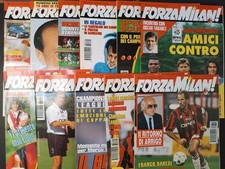 rivista FORZA MILAN - anno 1996 completa 1-12 (con cartoline e adesivi)