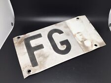 FOGGIA FG AUTO EPOCA VINTAGE TARGA METALLO SIGLA SCRITTA PROVINCIA BIANCA TARGHE