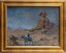 Pier Antonio Gariazzo (Torino 1879 1964) Quadro Dipinto su Tavola Fuga in Egitto