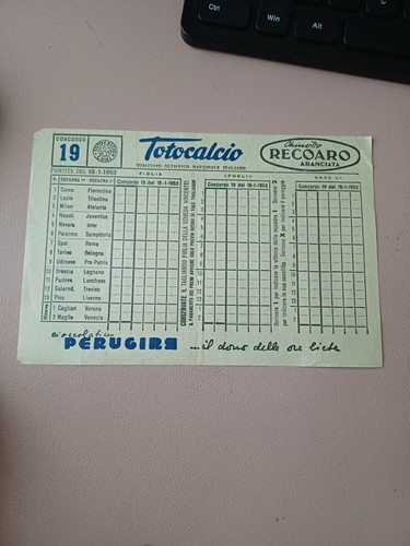 Schedina totocalcio concorso - totocalcio,
