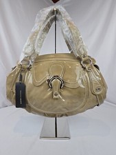LEGGI Borsa a mano Francesco Biasia beige marrone vernice pelle