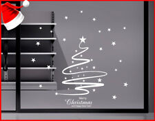 Vetrofanie buon natale albero stelle sticker adesivo vetrine per negozio addobbo