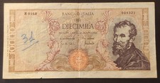 10000 LIRE MICHELANGELO FALSO