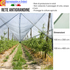 Rete Telo Antigrandine Agricolo Verde Rotolo 100M Copertura Per Protezione Orto