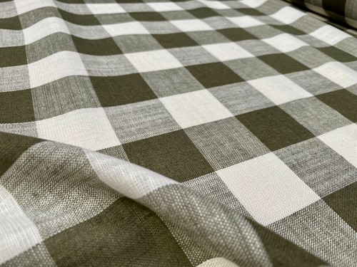 Tessuto lino quadri gingham - tessuto,